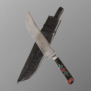Нож Пчак Шархон - Большой, оргстекло, ёрма, гарда олово. ШХ-15 (16-18 см) (без покрытия)