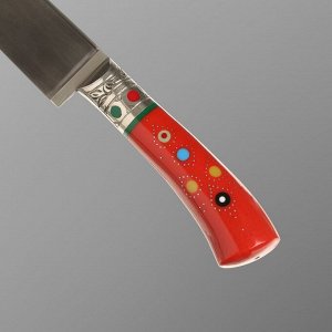 Нож Пчак Шархон - Большой, эбонит, сухма, гарда мельхиор. ШХ-15 (17-19 см)