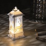 Светодиодная фигура «Фонарь с оленем» 5.5 x 13 x 5.5 см, пластик, батарейки AG13х3, свечение тёплое белое