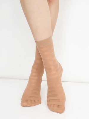 Женские высокие носки из полиамида в нюдовом оттенке (1 упаковка по 5 пар)