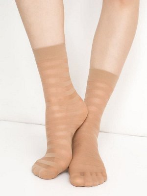 Женские высокие носки из полиамида в нюдовом оттенке (1 упаковка по 5 пар)