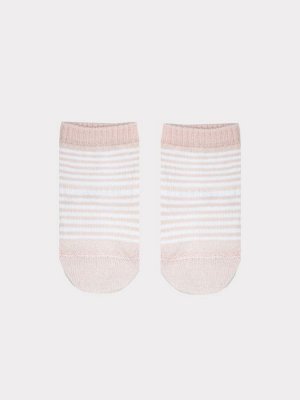 Детские носки зефирного цвета в полоску с силиконовым покрытием на стопе (1 упаковка по 5 пар)