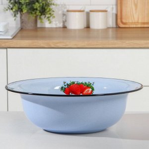 Таз «Клубника садовая», 7 л, 38,5x12 см, индукция, цвет серо-голубой