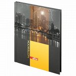 Блокнот МАЛЫЙ ФОРМАТ 110х147 мм, А6, 80 л., твердый, клетка, выборочный лак, BRAUBERG, &quot;Город&quot;
