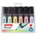 Набор текстовыделителей BRAUBERG 6 шт., АССОРТИ, &quot;EXTRA PASTEL&quot;, прорезиненный корпус, линия 1-5 мм, 151757