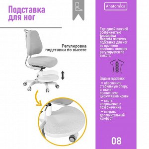 Детское ортопедическое кресло Anatomica Ragenta с подлокотниками  серое