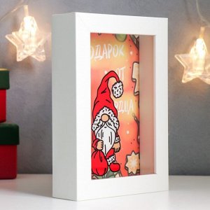 Копилка интерьерная пластик "Дед Мороз с мешком подарков - Подарок от сердца" 17х12х3,8 см