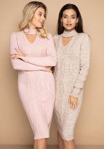 ПЛАТЬЕ С &quot;ЧОКЕРОМ&quot; 2318 пудра
