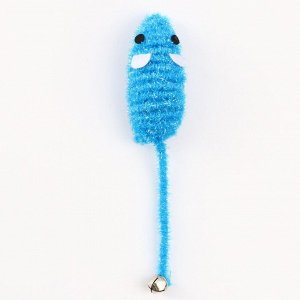 Мышь-погремушка 7 см, синяя