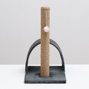 Когтеточка "Столбик" с дугой и игрушкой, 35 х 30 х 54 см, микс цветов