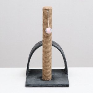 Когтеточка "Столбик" с дугой и игрушкой, 35 х 30 х 54 см,  микс цветов