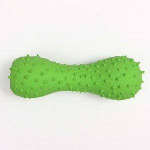 Игрушка пищащая для собак из латекса "Кость", 12 см, зелёная