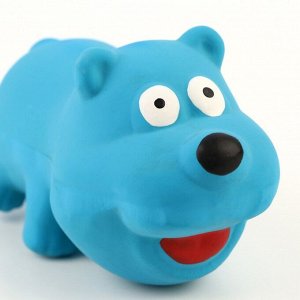 Пижон Игрушка пищащая для собак из латекса &quot;Пес&quot;, 9 см, голубая