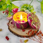 Аромосвеча инжир в декоративном подсвечнике