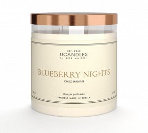 Свеча  в большой банке с золотой крышкой 3 ФИТИЛЯ  Blueberry Nights 540 гр