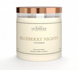 Свеча  в большой банке с золотой крышкой 3 ФИТИЛЯ  Blueberry Nights 540 гр