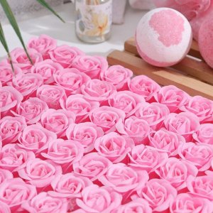 Розы мыльные розовые, набор 81 шт