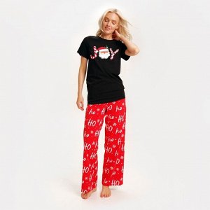 Пижама новогодняя женская (футболка и брюки) KAFTAN Joy, размер 40-42