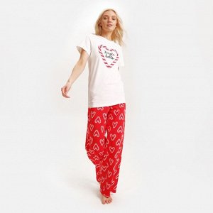 Пижама новогодняя женская (футболка и брюки) KAFTAN Girl, размер 40-42