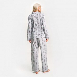 Пижама новогодняя женская (рубашка и брюки) KAFTAN «Зайчик», размер 40-42