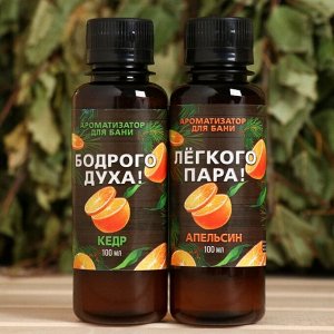 Набор ароматизаторов 2 шт по 100 мл "Сочного Нового Года", апельсин, кедр