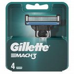 Gillette сменные кассеты Mach3, 4шт