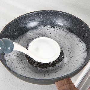 Металлическая щетка для посуды с ручкой, 26 см