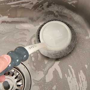 Металлическая щетка для посуды с ручкой, 26 см