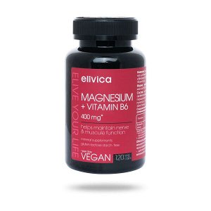 0886 Биологически активная добавка к пище «Магний и Витамин В6,   (Magnesium with Vitamin B6)», товарный знак «elivica» 250мл -120 капсул