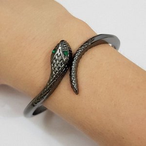 Жёсткий браслет "Змея", чёрный цвет, 35158, арт.606.108
