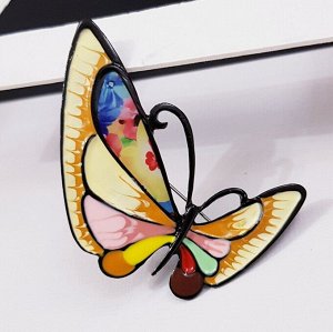 Брошка "Бабочка" с цветной глянцевой эмалью, арт.648.892