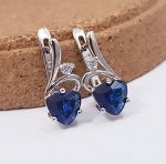 Серьги коллекция &quot;Дубай&quot; посеребрение, синий камень, 371031, арт.647.975