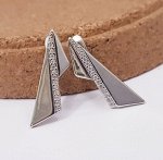 Серьги коллекция &quot;Дубай&quot; посеребрение, белые цирконы, 211061, арт.647.966