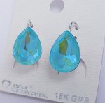 Серьги &quot;Dolce&quot;, с кристаллом, цвет серебро, арт.201.308