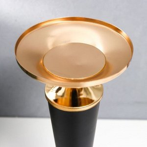 Подсвечник металл на 1 свечу "Чёрный факел" золото 28х11х11 см