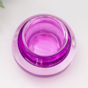 Подсвечник стекло на 1 свечу "Блоп" d-4 см фиолетовый 7,5х7,5х5,5 см