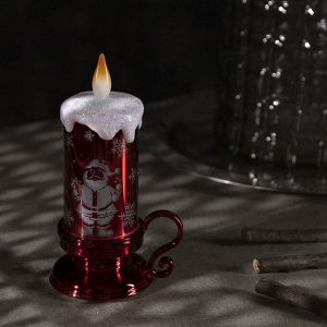 Светодиодная фигура «Свеча с Дедом Морозом» 9 x 15 x 7 см, пластик, батарейки AG13х3 (в комплекте), свечение тёплое белое