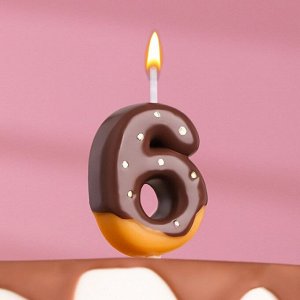 Свеча в торт "Шоколадная глазурь", цифра "6" ,3,8 см