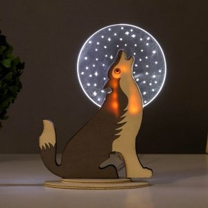 Светильник 3D ночник "Волк" LED USB 15х7х18,5 см RISALUX