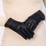 Перчатки женские, р-р 7,5, сенсорные, экокожа, искусственный замш, подкладка флис, цвет черный, арт.56.1189