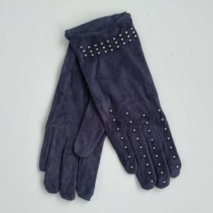 Перчатки женские, р-р 8, сенсорные, искусственный замш, подкладка флис, цвет темно-серый, арт.56.1211