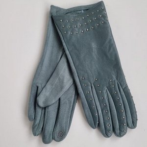 Перчатки женские, р-р 7,5, сенсорные, экокожа, искусственный замш, подкладка флис, цвет бирюзовый, арт.56.1195