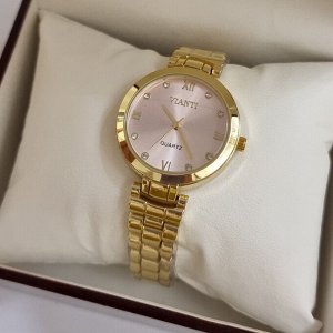 Наручные часы с металлическим браслетом, цвет циферблата светло-розовый, Ч302450, арт.126.023