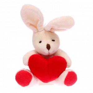 Мягкая игрушка «Заяц», сердечко, на подвеске, цвета МИКС