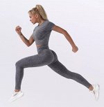 Костюм для йоги и фитнеса серый
