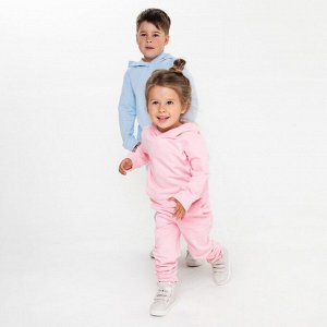Костюм для девочки (толстовка, брюки) с НАЧЁСОМ, цвет св.розовый, рост