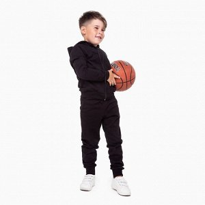 Спортивный костюм (толстовка, брюки) для мальчика, цвет чёрный, рост 104 см (30)