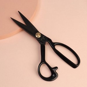 Ножницы закройные, скошенное лезвие, прорезиненная ручка, 8", 21,5 см, цвет чёрный