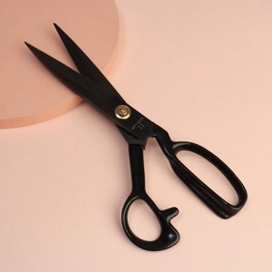 Ножницы закройные, скошенное лезвие, прорезиненная ручка, 11", 28 см, цвет чёрный