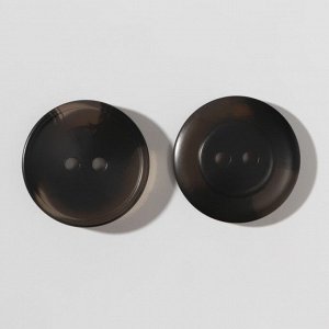 Пуговица, 2 прокола, d = 21 мм, цвет чёрный